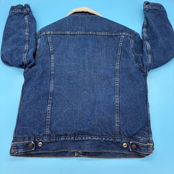 Vintage Gap Pioneer Jacket Mens M Denim Jean Trucker Sherpa Lined Western - Picture 4 of 10